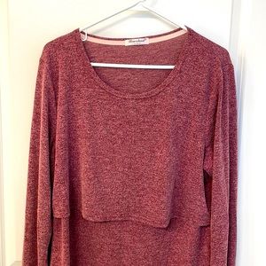 Maroon nursing/ breastfeeding shirt